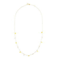 Collier Rivière LA BRUNE ET LA BLONDE "Confetti" en or jaune, saphirs jaunes et diamants - Castafiore