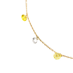 Collier Rivière LA BRUNE ET LA BLONDE "Confetti" en or jaune, saphirs jaunes et diamants - Castafiore