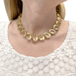 Collier Rivière or jaune et citrines - Castafiore