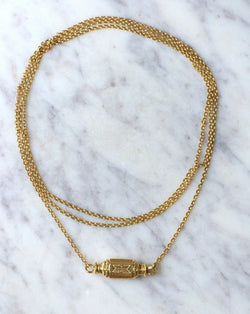Collier Sautoir Ancien Fermoir Barillet Or Jaune - Castafiore