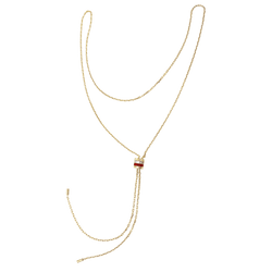 Collier Sautoir BOUCHERON "Cravate Quatre Red Edition" en or blanc, or jaune, or rose, céramique et diamants - Castafiore