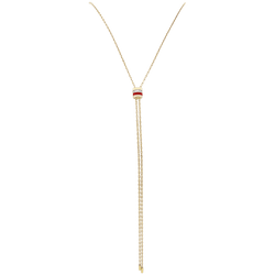 Collier Sautoir BOUCHERON "Cravate Quatre Red Edition" en or blanc, or jaune, or rose, céramique et diamants - Castafiore