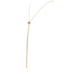 Collier Sautoir BOUCHERON "Cravate Quatre Red Edition" en or blanc, or jaune, or rose, céramique et diamants - Castafiore