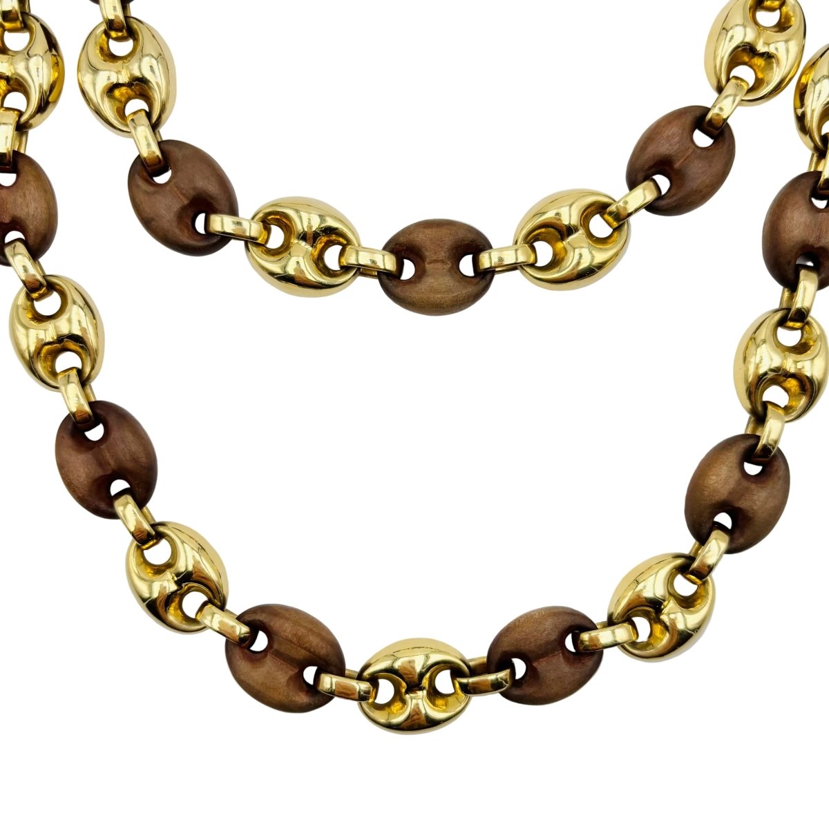 Collier Sautoir BULGARI en or jaune et bois - Castafiore