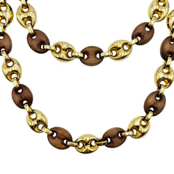 Collier Sautoir BULGARI en or jaune et bois - Castafiore