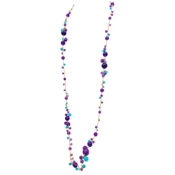 Collier Sautoir CARTIER "Délices de Goa" en or rose, turquoises, améthystes et diamants - Castafiore