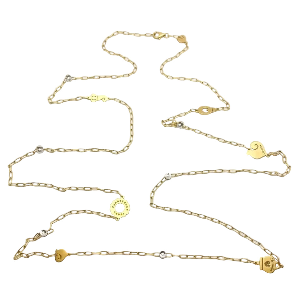 Collier Sautoir CHANTECLER en or blanc, or jaune et diamants - Castafiore