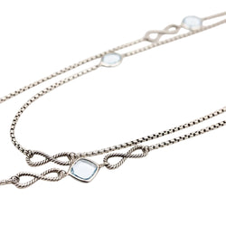 Collier Sautoir DAVID YURMAN en argent et topazes bleues - Castafiore