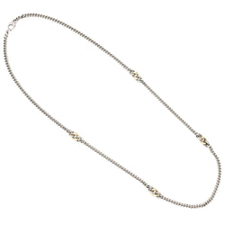 Collier Sautoir DAVID YURMAN "Gradient Curb Chain" en argent et or jaune - Castafiore