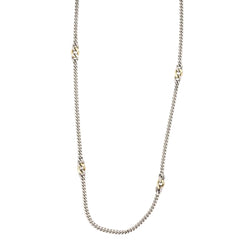 Collier Sautoir DAVID YURMAN "Gradient Curb Chain" en argent et or jaune - Castafiore