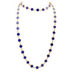 Collier Sautoir en or jaune et lapis - lazuli - Castafiore
