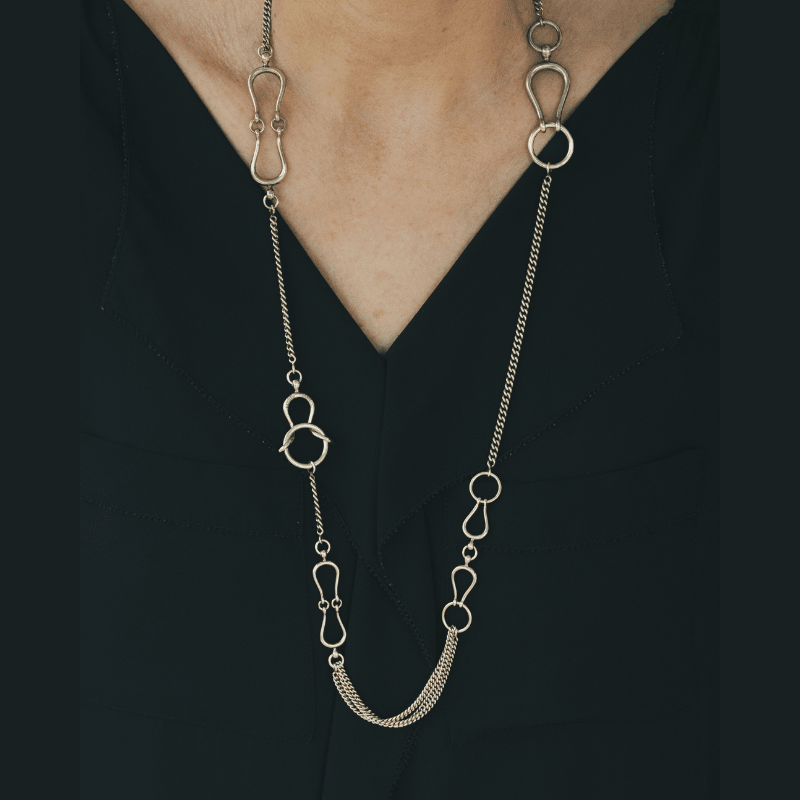 Collier Sautoir HERMÈS "Arabesque" en argent - Castafiore