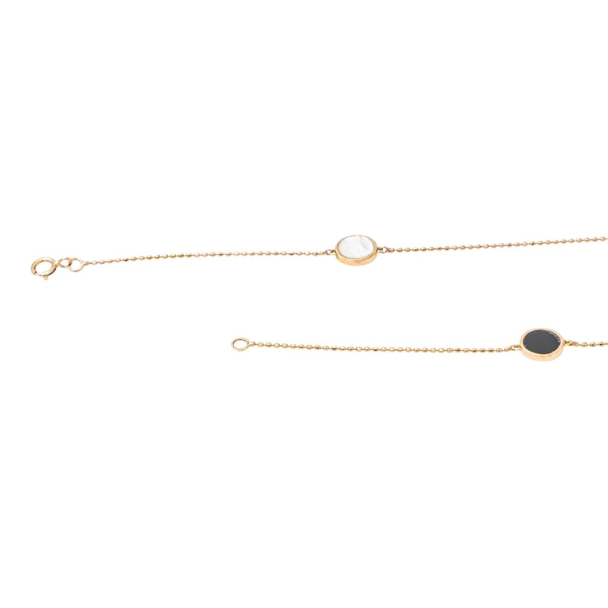 Collier Sautoir Or rose Onyx - Castafiore