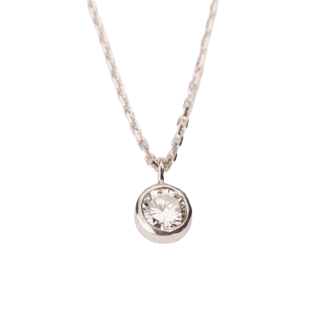 Collier solitaire diamant en or blanc - Castafiore