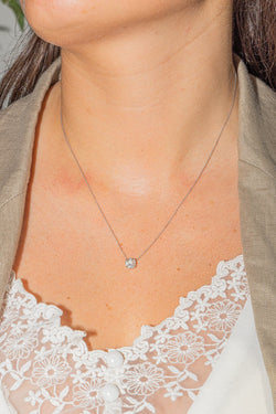 Collier Solitaire en or blanc et diamant - Castafiore