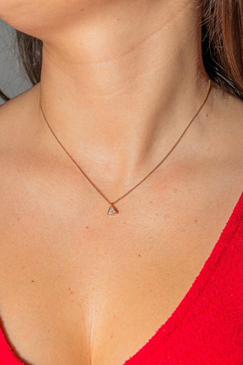 Collier Solitaire Or rose Diamant - Castafiore