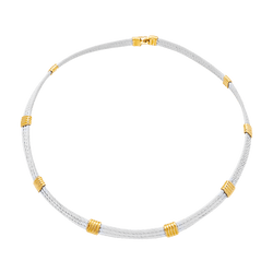 Collier Torque FRED "Force 10" en or jaune et acier - Castafiore