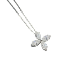 Collier Trèfle en or blanc et diamants - Castafiore