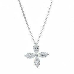 Collier Trèfle en or blanc et diamants - Castafiore