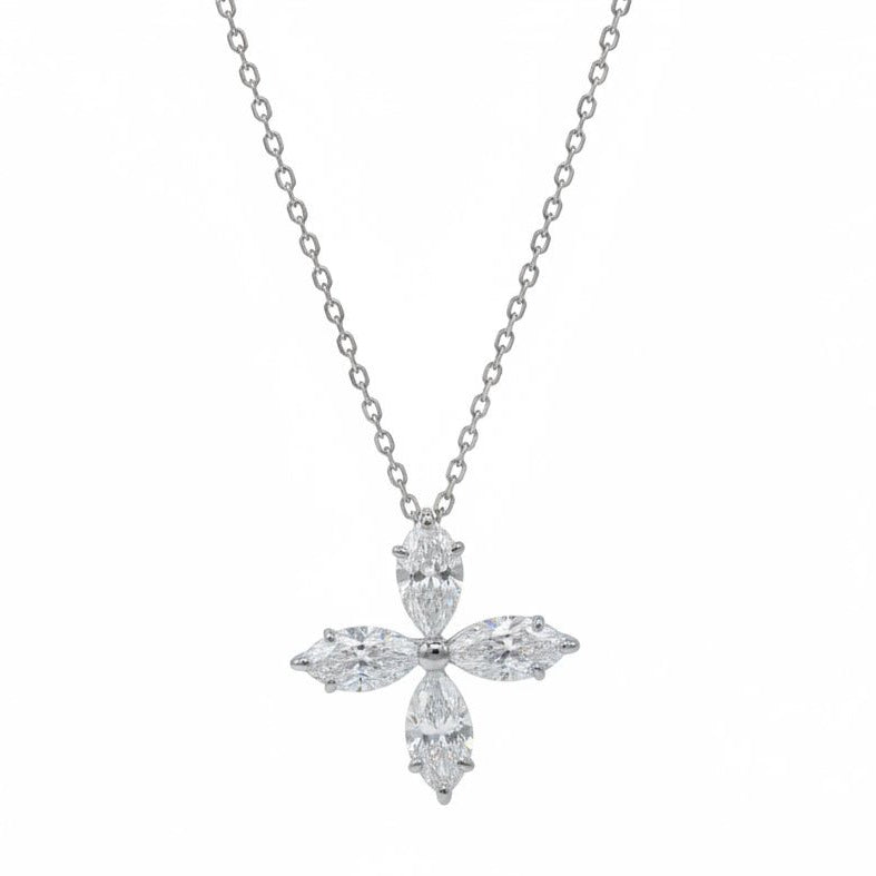 Collier Trèfle en or blanc et diamants - Castafiore