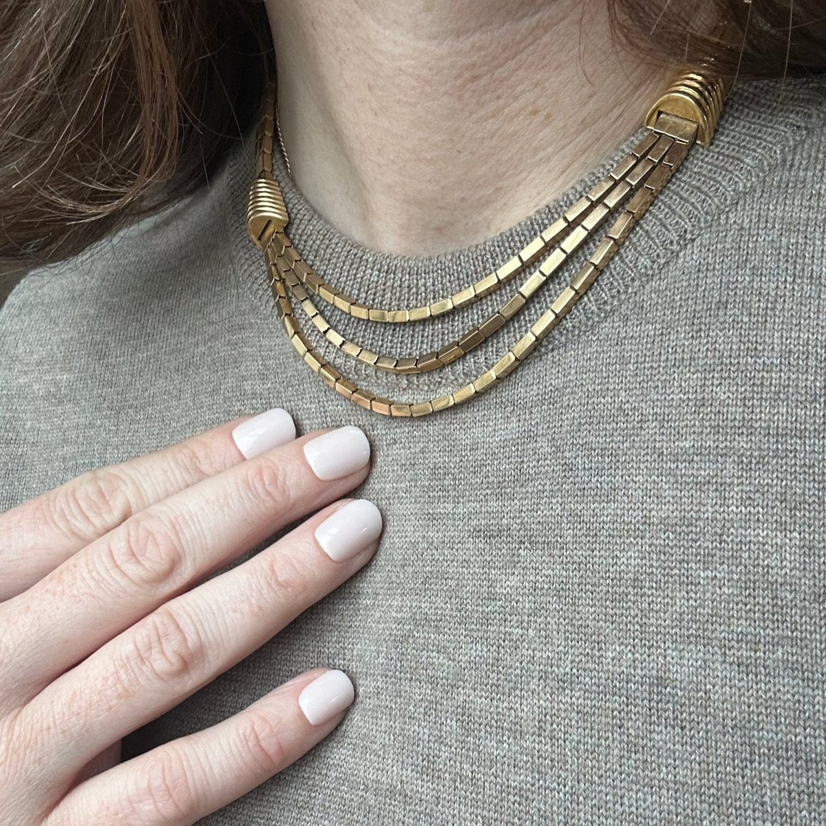 Collier trois rangs en or jaune - Castafiore