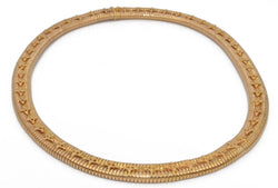 Collier Tubogas des années 1950 en or jaune orné de motifs sur toute la maille - Castafiore