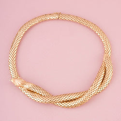 Collier Tubogas en or jaune et diamants - Castafiore