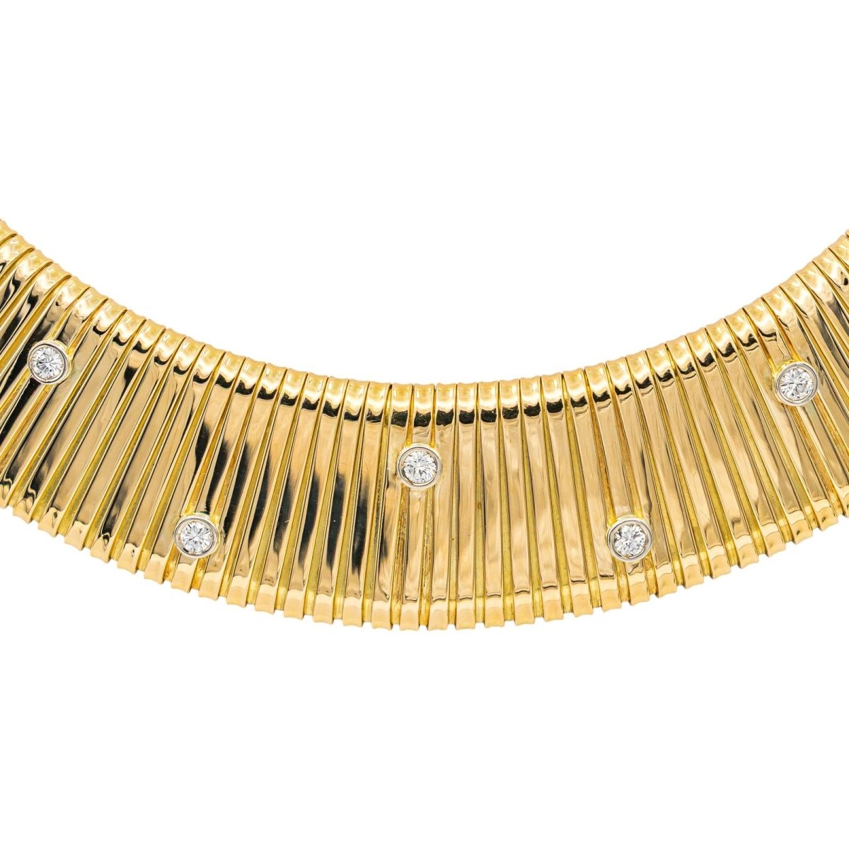 Collier Tubogas WEINGRILL en or jaune et diamants - Castafiore