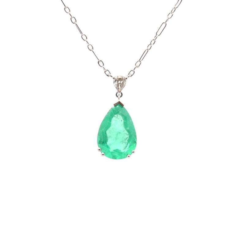 Collier vintage émeraude 3,56cts et diamant - Castafiore