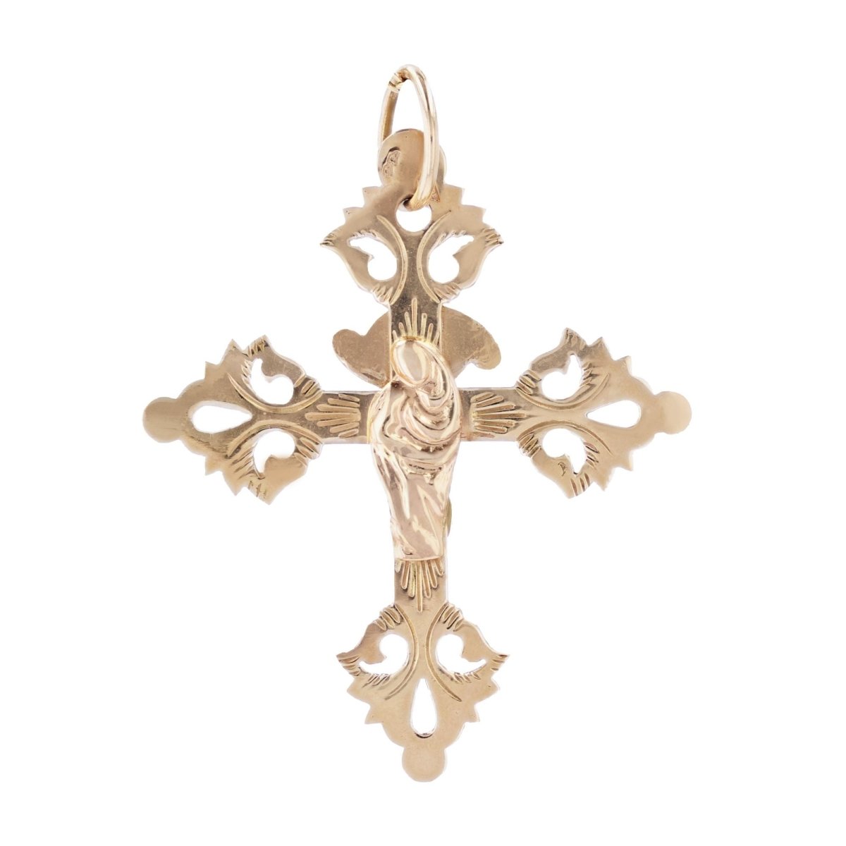 Croix ancienne en or rose - Castafiore