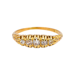 Bague Jarretière en or jaune et diamants