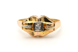 Bague Tank en or blanc, or jaune et diamants