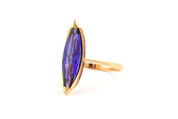 Bague Solitaire en or jaune et améthyste