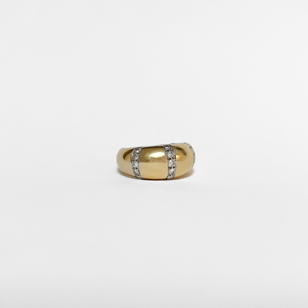 Bague Bandeau en or jaune et diamants