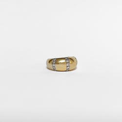 Bague Bandeau en or jaune et diamants