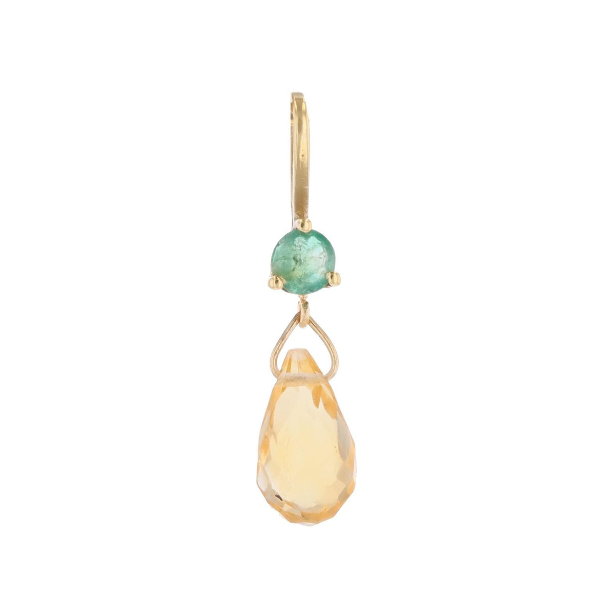 Pendentif en or jaune, émeraude et citrine