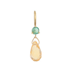 Pendentif en or jaune, émeraude et citrine