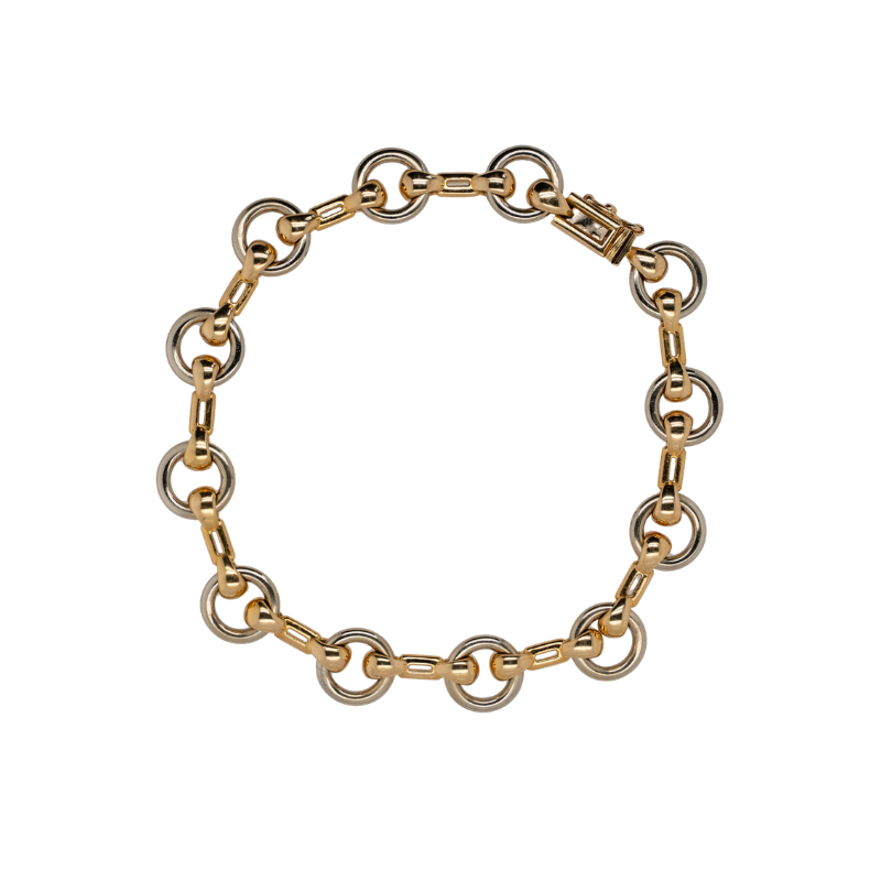 Bracelet Maille CARTIER Nouveau JCC en or jaune et or blanc