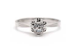 Bague Solitaire en or blanc et saphir