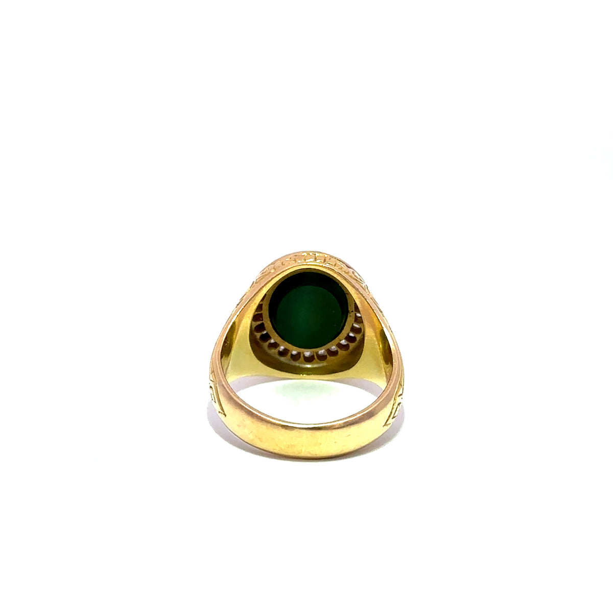 Bague Chevalière en or jaune, camée et diamants