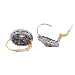 Boucles d'oreilles Dormeuses en or jaune, platine et diamants