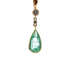 Collier Pendentif en or jaune, émeraude et diamants