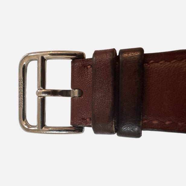 Montre HERMÈS en acier, cuir et quartz