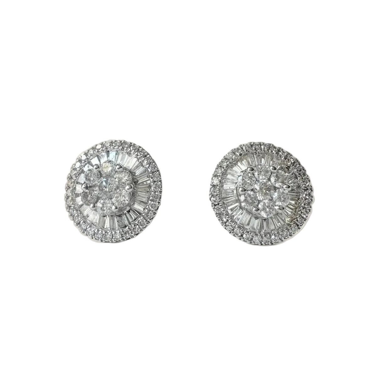 Boucles d'oreilles Puces en or blanc et diamants