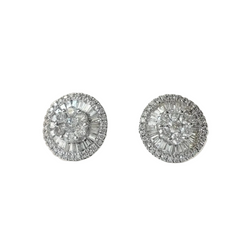 Boucles d'oreilles Puces en or blanc et diamants