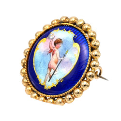 Broche Épingle en or jaune et émail