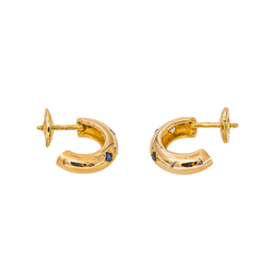 Boucles d'oreilles Créoles  Or jaune Saphir