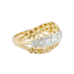 Bague Dôme en or jaune et diamants