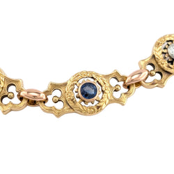 Bracelet Maille en or jaune, saphirs et diamants