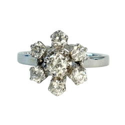 Bague Marguerite en or blanc et diamants